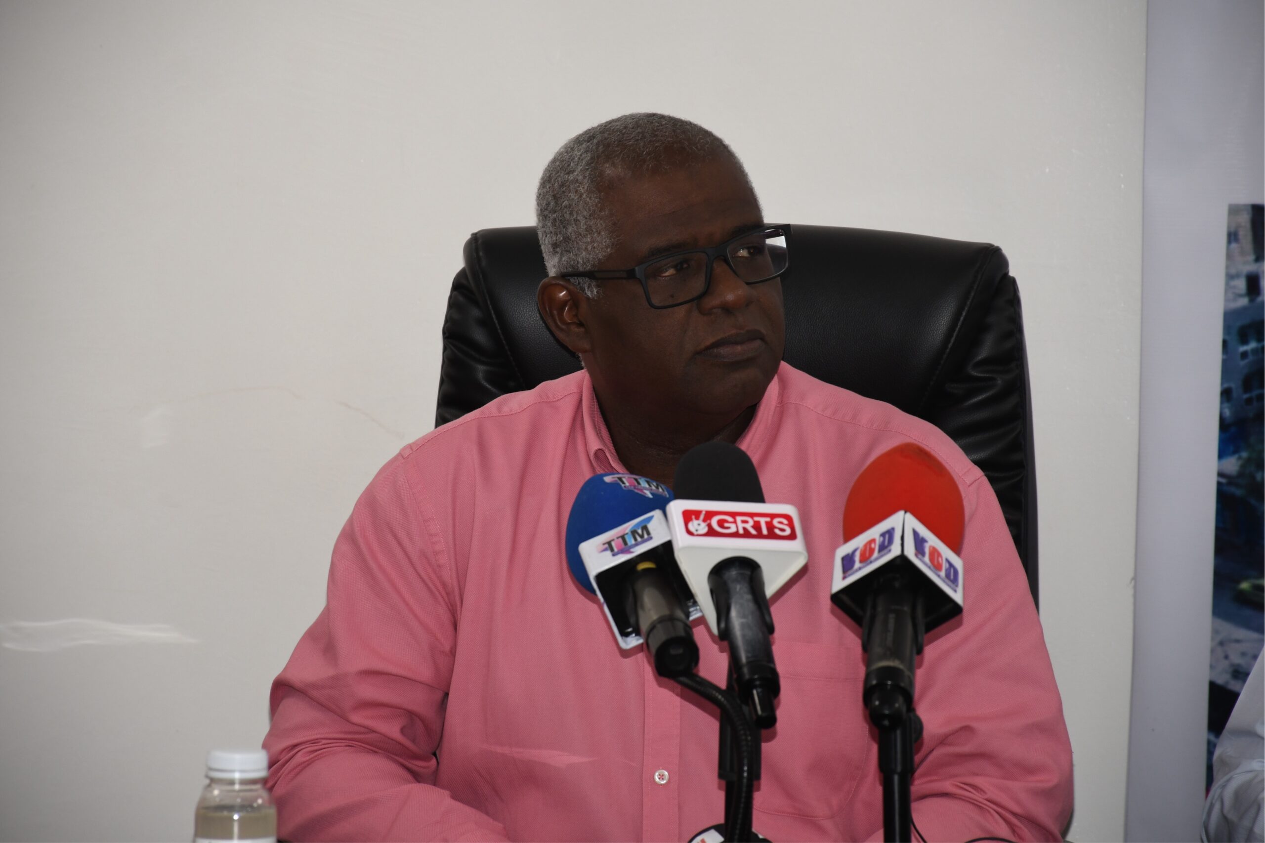 EAGB delegation head addressing media representatives