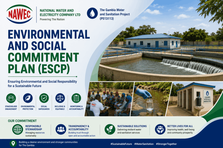 NAWEC Discloses Environmental and Social Commitment Plan for the Gambia Water and Sanitation Project (P513113)