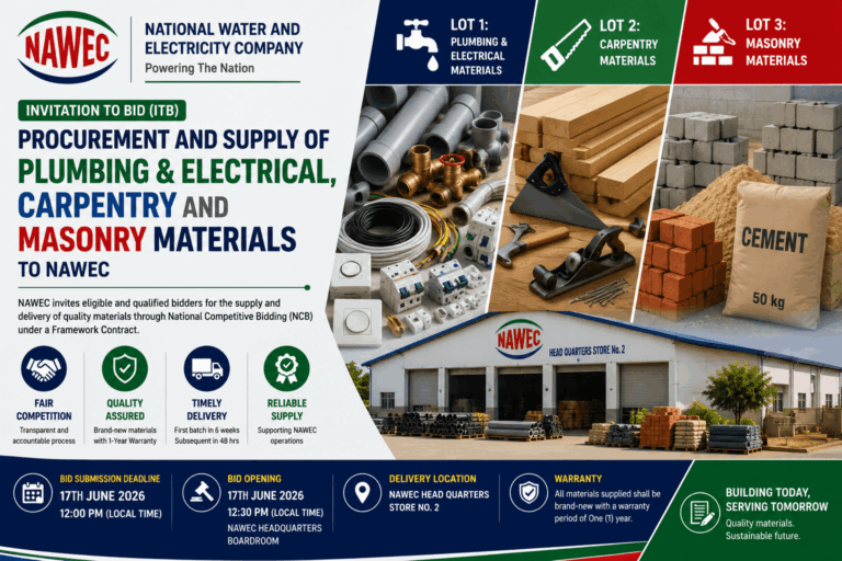 Invitation to Bid — Procurement and Supply of Building Materials to NAWEC