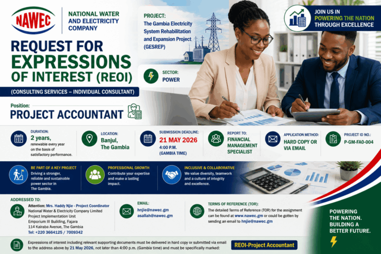 Request for Expressions of Interest: Project Accountant — GESREP (NAWEC PIU)