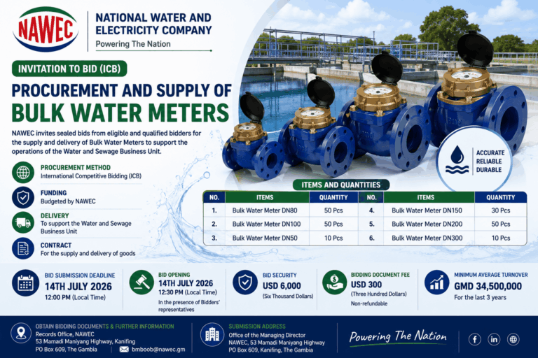 Invitation to Bid — Procurement and Supply of Bulk Water Meters