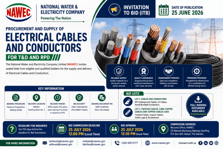 Invitation to Bid — Procurement and Supply of Electrical Cables and Conductors for T&D and RPD