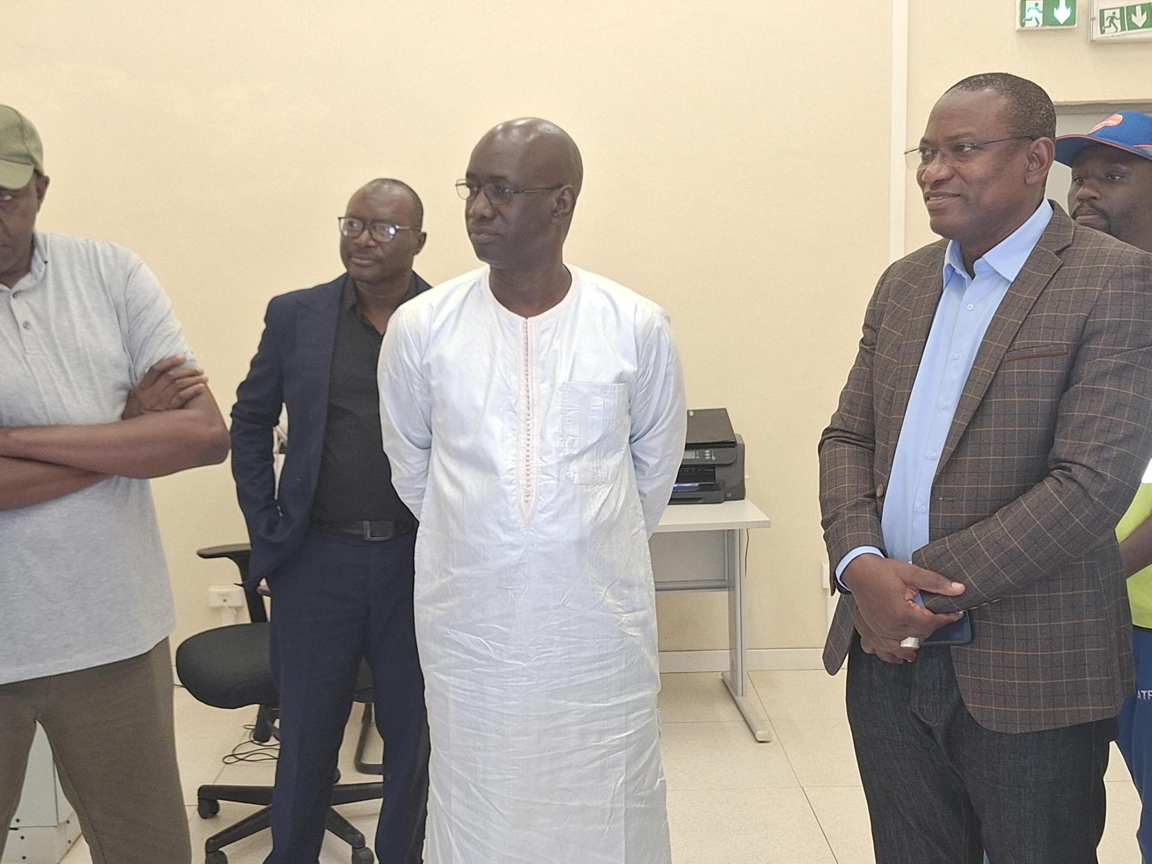 Mr. Demba Jallow at the Brikama OMVG Substation during the inspection tour