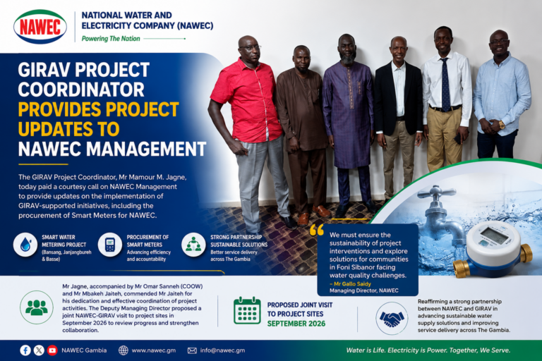GIRAV Project Coordinator Provides Project Updates to NAWEC Management