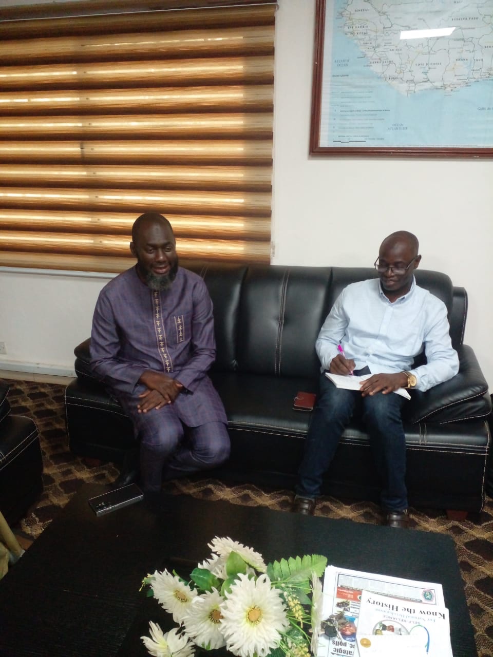 GIRAV Project Coordinator Mr Mamour M. Jagne with NAWEC COOW Mr Omar Sanneh