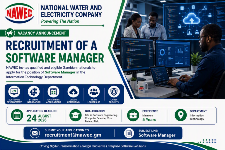 Vacancy Announcement — Software Manager (IT Department)