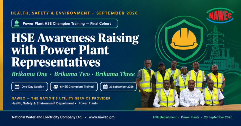 HSE Awareness Raising with Power Plant HSE Representatives — Brikama Power Plants, 23 September 2026