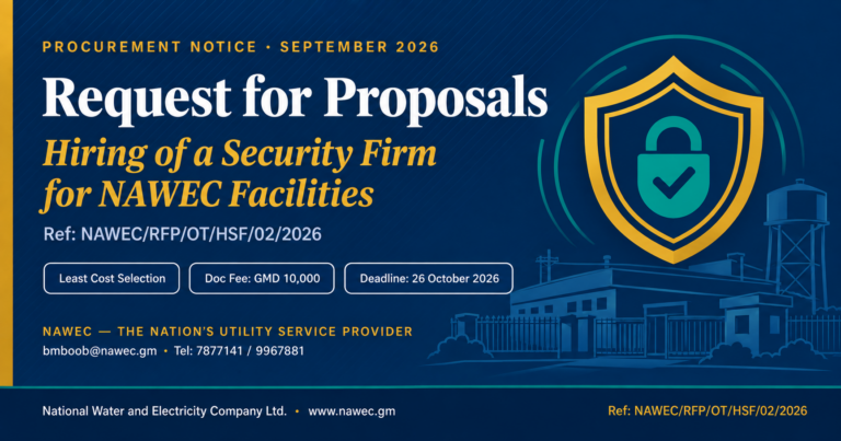 Request for Proposals — Hiring of a Security Firm for NAWEC Facilities