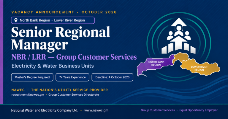 Vacancy Announcement — Senior Regional Manager (North Bank Region / Lower River Region)