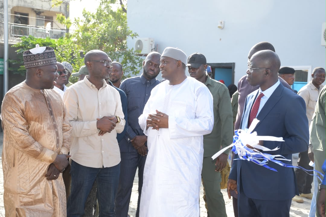 Omar Sanneh, Head of Water NAWEC, briefs the President and dignitaries — 19 October 2026