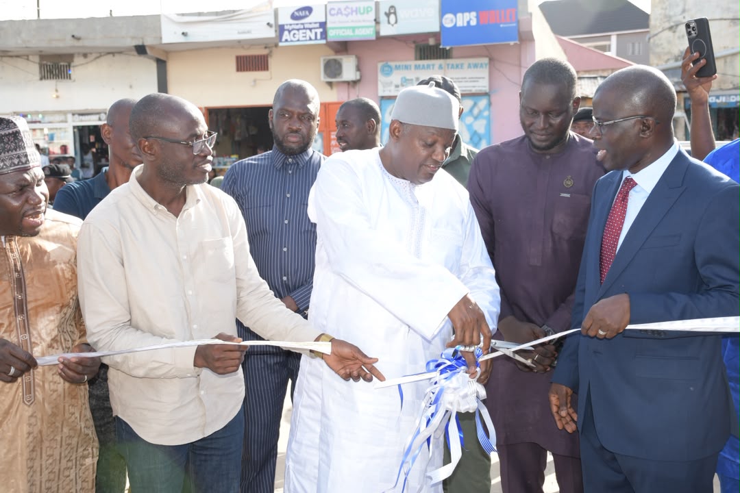 President Adama Barrow cuts the ceremonial ribbon — Banjul Albion Water Storage Tank inauguration, 19 October 2026