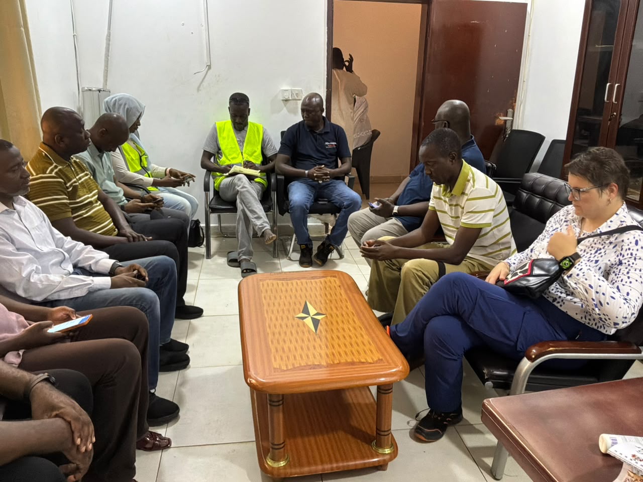 Discussions during the inspection of OMVG facilities — IsDB Mission and NAWEC team, Soma, 13 October 2026