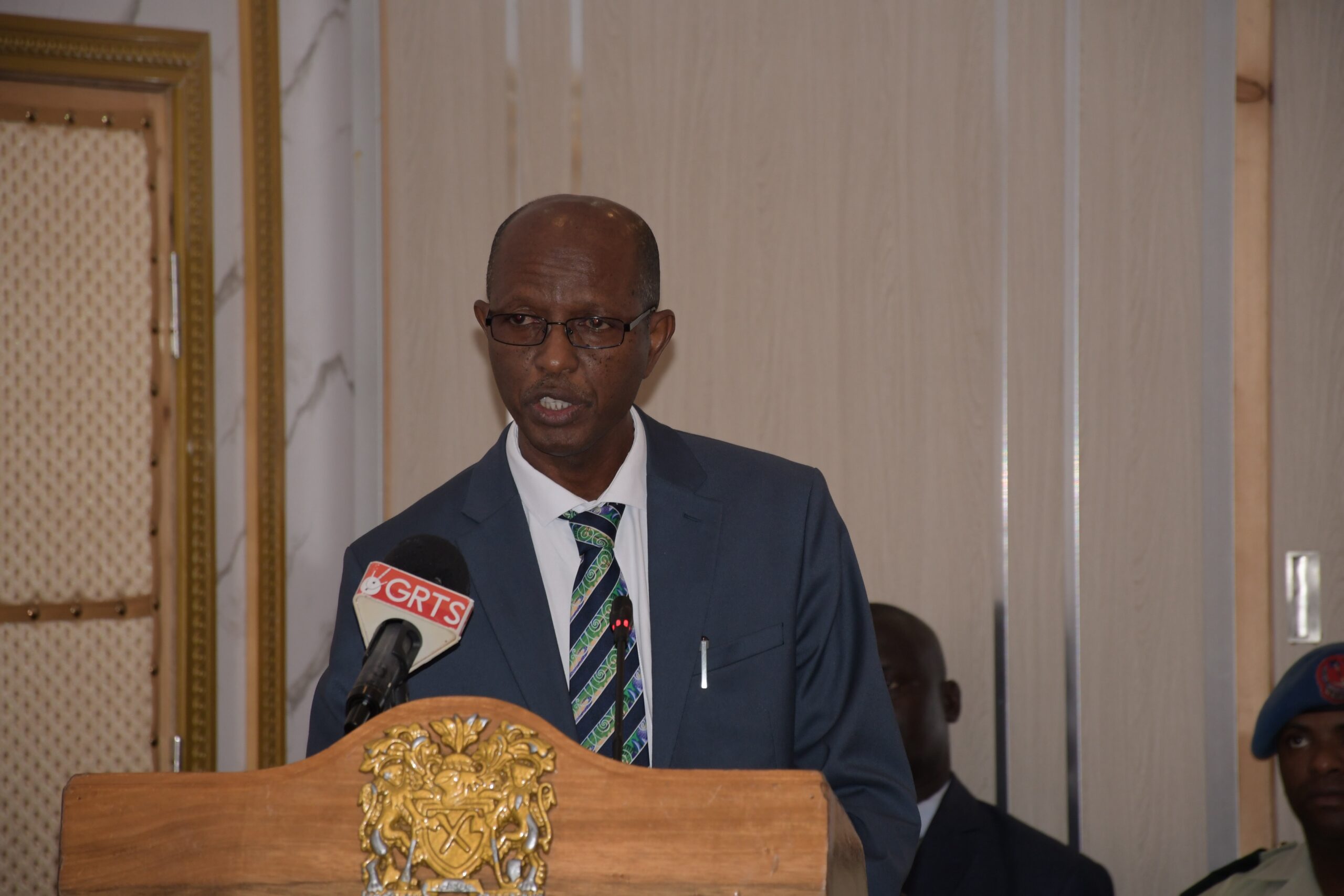 NAWEC Managing Director Gallo Saidy delivers a statement at the PPA signing ceremony